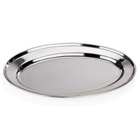 Servierplatte oval, 45 x 29,5 cm, Chromnickelstahl