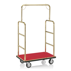 Gepäckwagen, 105,5 x 62,5 x 183 cm, gold/rot
