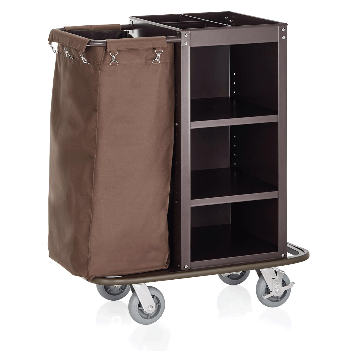 Zimmerservicewagen, 95 x 57 x 114 cm, braun, Polyester/Stahl