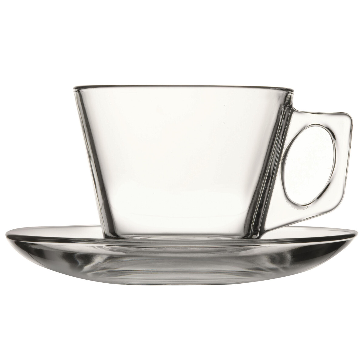 Kaffee Tassen Set mit Untertasse Pasabahce 195 ml, Glas,...