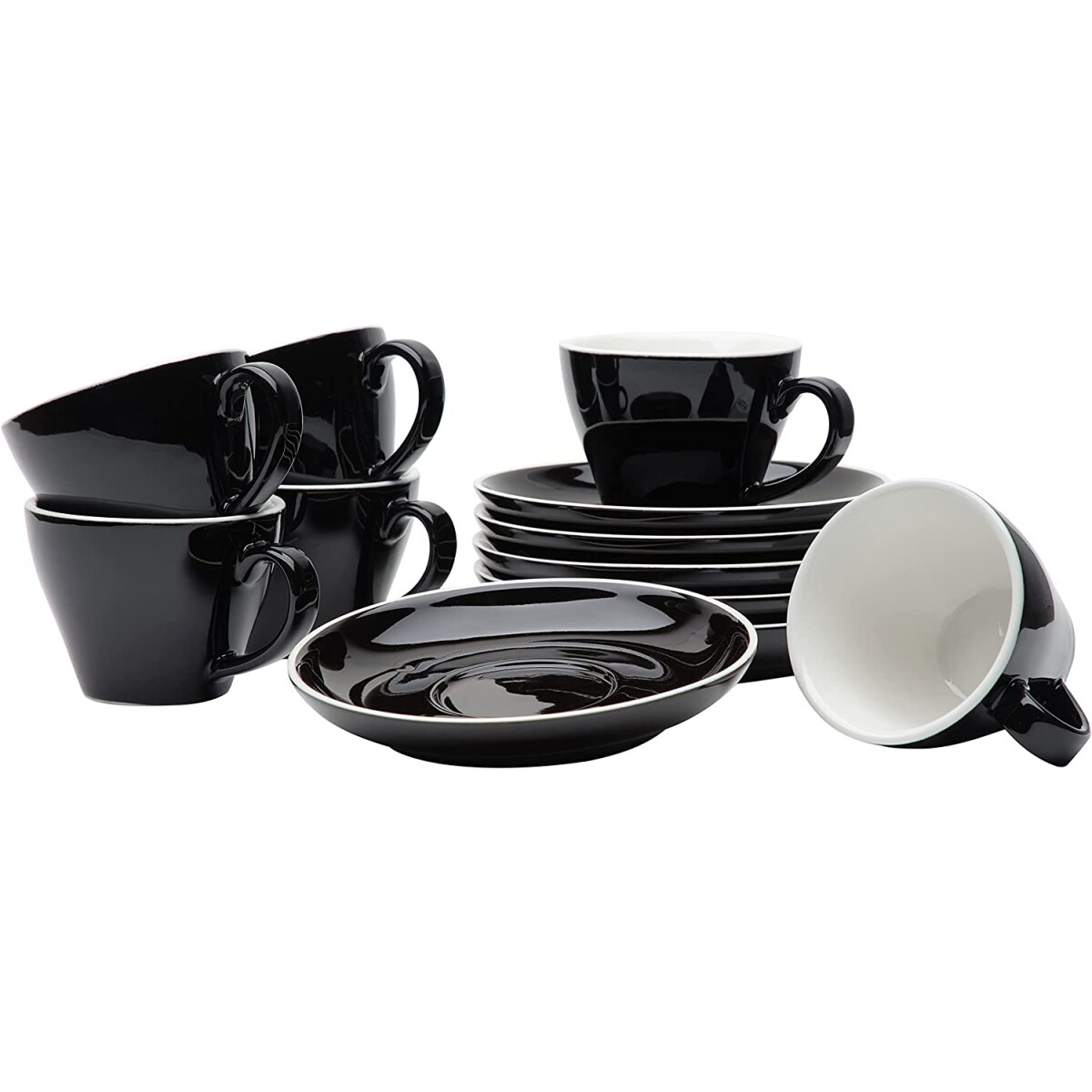 Espresso Doppio Tassen Set mit Untertassen 180 ml,...